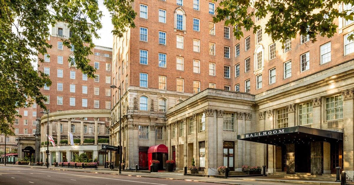 Heritage London hotel exterior on a bright morning, representative travel-photography image for an article on transferring credit card points to airline and hotel loyalty programmes.