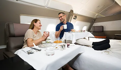 Singapore Airlines Suites cabin, when buying miles with a hard redemption target makes sense.