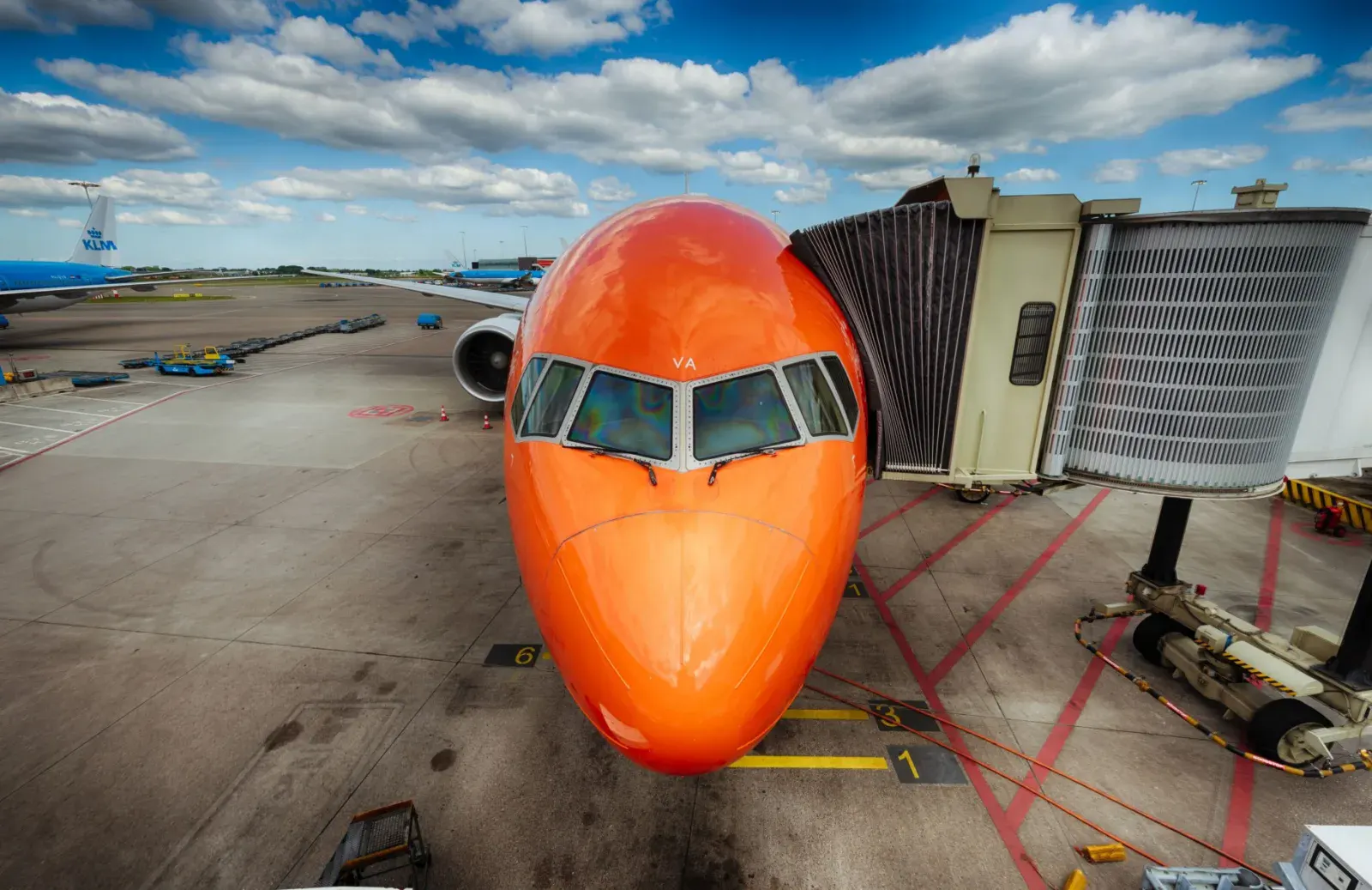 KLM Boeing 777 in Orange Pride livery, SkyTeam's European long-haul reach via Air France-KLM.