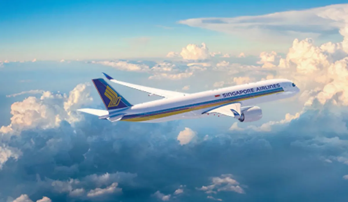 Singapore Airlines Airbus A350 cruising above the clouds, representing the paid flying that earns KrisFlyer Elite miles